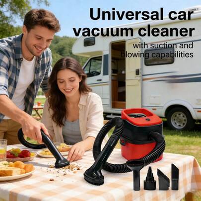 1pc Red New Model Vacuum Cleaner, Commercial Car Wash Shop Vacuum Cleaner, Portable Bucket-Type Car Vacuum Cleaner, High Power Car Vacuum Cleaner