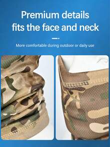 四季战术围巾，迷彩透气，适合骑行、狩猎、夏季跑步、徒步旅行、滑雪 - 男女通用全脸防护颈套，防风、防紫外线，无缝多功能头巾 - 彩色 - 查看 8