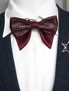 1 szt. muszka w stylu vintage z kwiatowym wzorem, formalny krawat w stylu brytyjskim, odpowiedni do biznesu i na wesele - Wielokolorowe - Zobacz 2