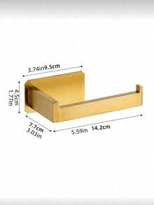 Bộ phụ kiện phòng tắm mạ vàng mờ, thanh treo khăn/móc treo áo choàng/vòng treo khăn/giá đựng giấy vệ sinh tự dính, bộ phụ kiện phòng tắm hiện đại bằng thép không gỉ. - Vàng - Xem 6