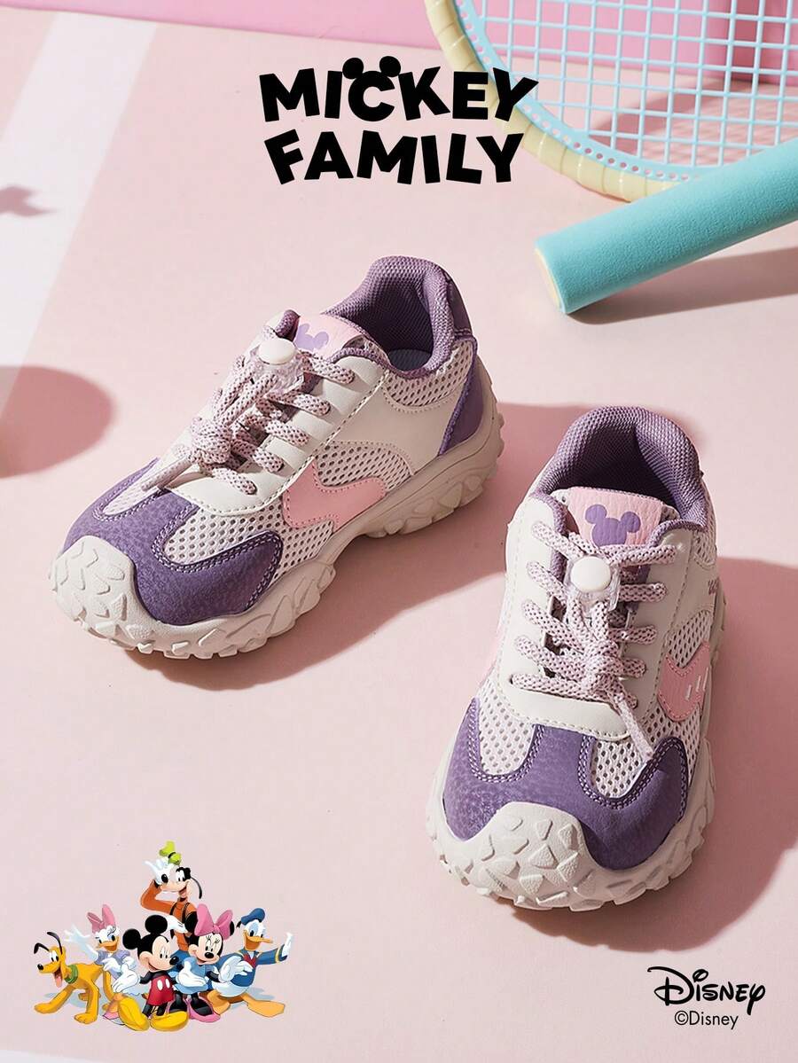 1 Pair Disney Authorized Collaboration Children's Sneakers, Suitable For Daily Wear, Festivals, Sports, Outdoor Activities, Comfortable, Non-Slip, Durable, Breathable (Boys' Sneakers, Boys' Skate Shoes, Children's Sneakers, Girls' Sneakers, Girls' Skate Shoes) - Purple - View 1