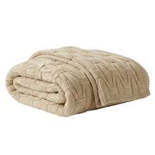 Manta Peseira King Size 70x2.50m Tricot Premium Cama Sofá - Areia - Visão 1