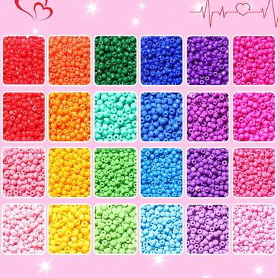 2毫米/2000颗，3毫米/1000颗，4毫米/500颗，三种尺寸，多种颜色，可用于制作女孩和成人友谊手链、珠宝制作、工艺品制作和手链制作。