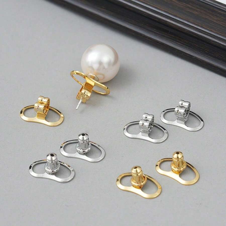 4个极简铜质猪鼻子耳塞，耳饰配件，防止耳垂下垂，DIY饰品，礼品及日常用品 - 彩色 - 查看 1