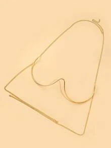 1件几何金属胸带，性感比基尼沙滩身体链，欧美风格 - 金色 - 查看 3