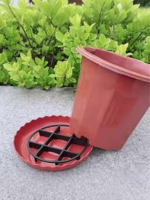 1/3/6pcs Plaid Pattern Plant Pot Tray, Round Plant Care Tray, Durable Plastic Plant Pot Pad, Pot Support, Breathable Round Drainage Rack, Breathable Anti-Rot Plant Pot Tray With Drainage Holes, Suitable For Indoor & Outdoor Potted Plants Nursery Rack, Indoor Gardening Essential Tray, Requires Assembly - Multicolor - View 7