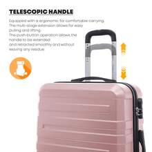 YONSLY Large Suitcase 20/24/28 Inches With Combination Lock 4 Wheels 360° Mesh Pocket Double Maintenance Zipper Soft Rubber Handle Travel Suitcase - Rose Gold - View 6