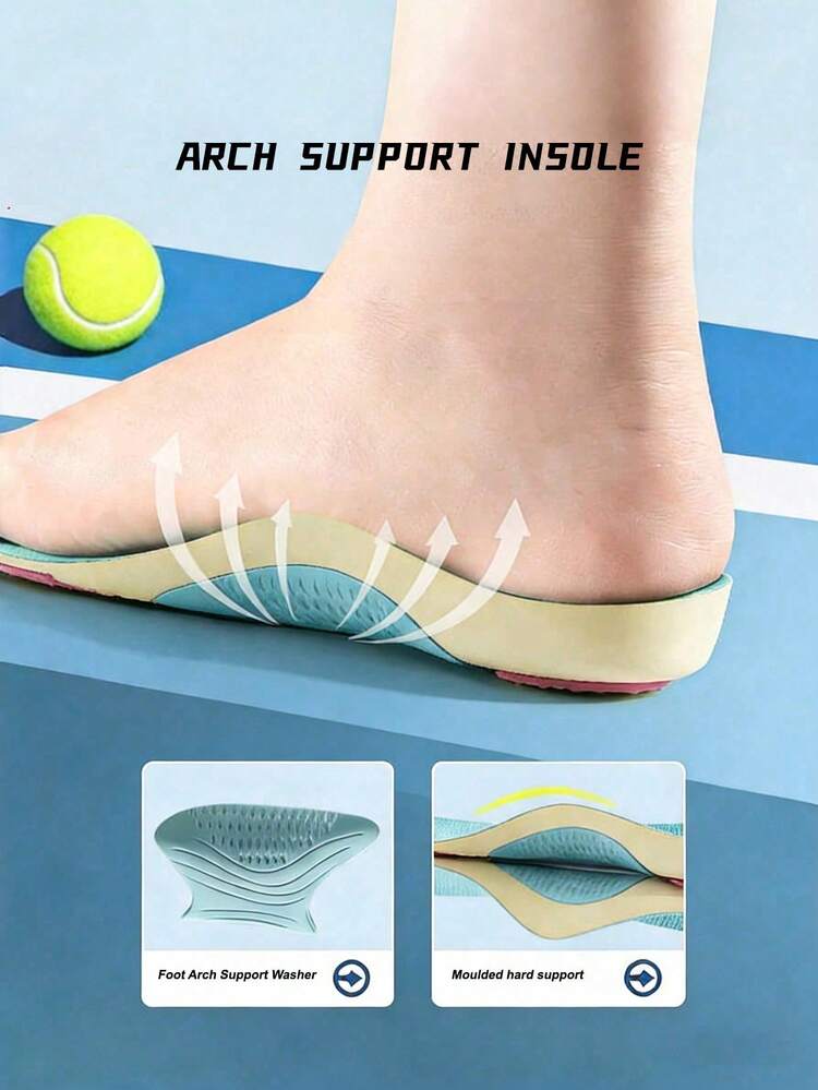 1 Pair Arch Support Shoe Insoles, High Rebound Shock Absorption Anti-Twist Sports Insoles, Foot Lift, Sweat-Absorbent & Breathable Shoe Accessories For Men & Women - Multicolor - View 2