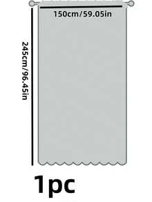 1pc 7ft/8ft/10ft Solid Color Sheer Curtain, Modern Minimalist Polyester Transparent Curtain, Suitable For Bedroom, Living Room, Balcony Window Decor, No Drilling Required For Installation, Room Divider Screen, Home Decor, Curtain Panel, Shower Curtain, Decorative Hanging, Also Suitable For Wedding Party Decor, Backdrop Decor, DIY Decor For Birthday And Various Festivals - White - View 12