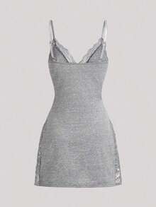 2 Pieces Of Lace Bow Decoration Romantic Side Camisole Vest Pajamas - XXL - 查看 6