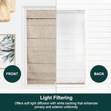 Roman Shades For Windows Window Treatments Roman Shades Roman Window Shades Room Darkening Shades Window Shades 34" W X 48" H Belgian Flax Privacy And Light Filtering - 34W X 48H - View 4