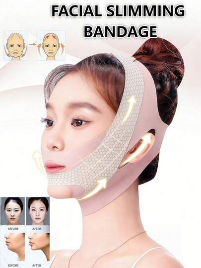 Vendaje moldeador y levantador de línea V para el rostro, relajante y levantador, reducción de papada, masajeador facial adelgazante, unisex - moldeador de mentón, máscara ajustable, reutilizable, máscara facial con forma de V transpirable y sin costuras, adecuada para dormir, hacer ejercicio y yoga, ligera y transpirable, sin arrugas, estilo gótico Y2K, esencial de viaje, fácil de transportar, regalo de Navidad, decoración navideña, regalo para mujeres