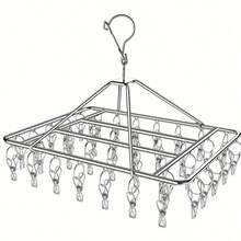 TUOGTCI 1 pieza Tendedero colgante antioxidante con pinzas, tendedero de ropa interior/exterior ahorra espacio, adecuado para balcón, baño, lavandería - Fácil de limpiar, antioxidante, diseño duradero - 30 clips - Ver 8