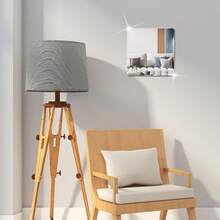 Espelho de acrílico quadrado grande de 40 cm (1/2/3/4 peças), sem necessidade de furar, autoadesivo, ideal para aluguel, dormitório, casa e maquiagem. - 40*40 - Ver 10