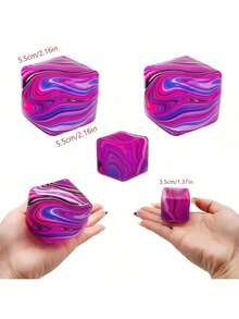 1pc (Large) New Nee Doh Marble Texture Ice Cube Mochi Stress Relief Toy - Perfect Gift - Birthday Gift - Holiday Gift - Christmas Gift - 查看 4