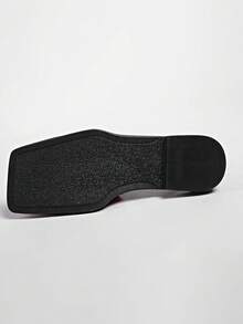 女士弹力套脚方头凉鞋 - 夏季闭趾平底鞋，闪亮面料鞋面，舒适橡胶鞋底，踝带支撑 - 适合休闲和正式场合，时尚耐穿 - 棕色 - 查看 4