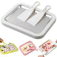 3件套冰淇淋机套装,家用冰淇淋机,含冷冻托盘和2个刮刀,DIY冰淇淋托盘,不锈钢冷冻甜点机,适用于饮料、奶茶店、家庭鸡尾酒、夏季饮品、咖啡机、饮品爱好者、派对餐饮、制作创意特色饮品、冰淇淋、刨冰、意式冰淇淋机 - 彩色 - 查看 11