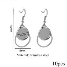 Bộ 10 móc tai bằng thép không gỉ mạ vàng 18K hình trái tim, hình tròn và hình ngôi sao, kèm chốt cài kiểu lồi 12mm, dùng để tự làm khuyên tai và trang sức. - khay đựng bông tai - Xem 12