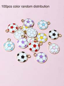10个/20个/50个/100个随机混合足球形油滴吊坠 DIY饰品制作材料 - 足球 - 查看 7