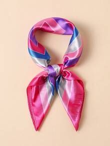 1 pezzo Sciarpa quadrata da 60 cm con stampa geometrica minimalista, accessorio versatile da donna per capelli, collo, uso quotidiano, spiaggia, vacanza, viaggio - Multicolore - Visualizzare 14