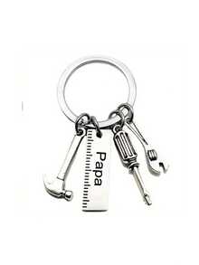 1 pieza Herramienta decorativa de acero inoxidable DIY - Martillo, Destornillador, Llave inglesa Colgante de metal; Regalo práctico para papá, abuelo, abuelo; Ideal para el Día del Padre y Acción de Gracias. - Multicolor - Ver 9