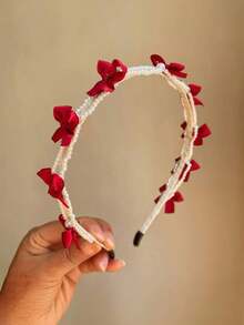 Băng đô cài tóc ngọc trai giả cao cấp, nhẹ nhàng, thanh lịch, nhỏ nhắn, có hương thơm, băng đô nơ ngọc trai giả dịu dàng, băng đô kiểu Pháp ngọt ngào, băng đô hình đầu lâu cao, băng đô đa năng, quà tặng Ngày Valentine/Ngày của Mẹ, băng đô, phụ kiện tóc - màu đen - Xem 18