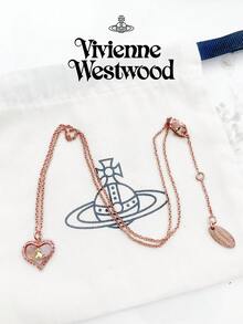 Vivienne Westwood Bộ sưu tập mặt dây chuyền Petra hình trái tim, mạ vàng hồng, chất liệu đồng thau. - Hoa hồng vàng - Xem 6