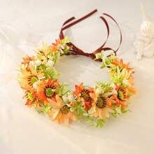 Vương miện hoa hướng dương phong cách Bohemian, băng đô du lịch, phụ kiện tóc cô dâu cho đám cưới - Nhiều màu - Xem 11