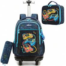 3件套儿童拉杆背包，男女童通用，含午餐包和铅笔盒，返校必备 - 兒童拉桿包 - 查看 14