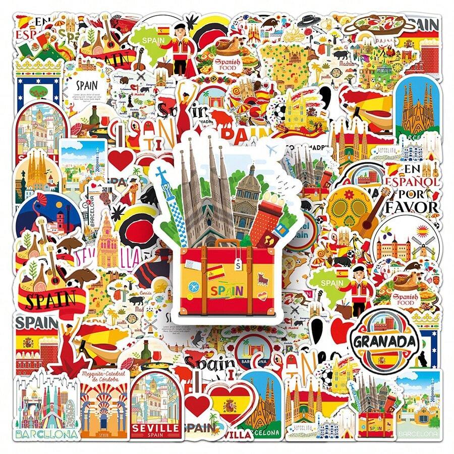 50张西班牙复古奇幻太阳主题贴纸，Y2K都市美学风格，幽默搞笑，适合作为礼物，80、90年代动漫风格，可用于剪贴簿、信封、水瓶、电脑、笔记本电脑、手机、行李箱、笔记本、冰箱、节日派对、圣诞节装饰、新年冬季等场合。 - 彩色 - 查看 1