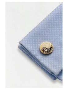 Shirt Cufflinks For Mens Chinese Style Tai Chi Kung Fu Gossip Rose Cuff Links Buttons Suit Wedding Custom Clothing Accessories - 淺金黃色 - 查看 6