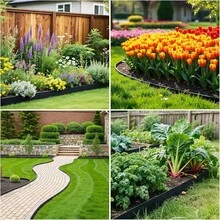 1 Cuộn viền cỏ và đá màu đen chịu lực cao, viền vườn linh hoạt có chốt cố định, thích hợp để phân chia bãi cỏ trong vườn - Lý tưởng cho luống hoa và vòng quanh gốc cây, viền vườn | Viền vườn cong | Chất liệu nhựa bền, vật tư viền vườn 5m - 1 cuộn - Xem 4