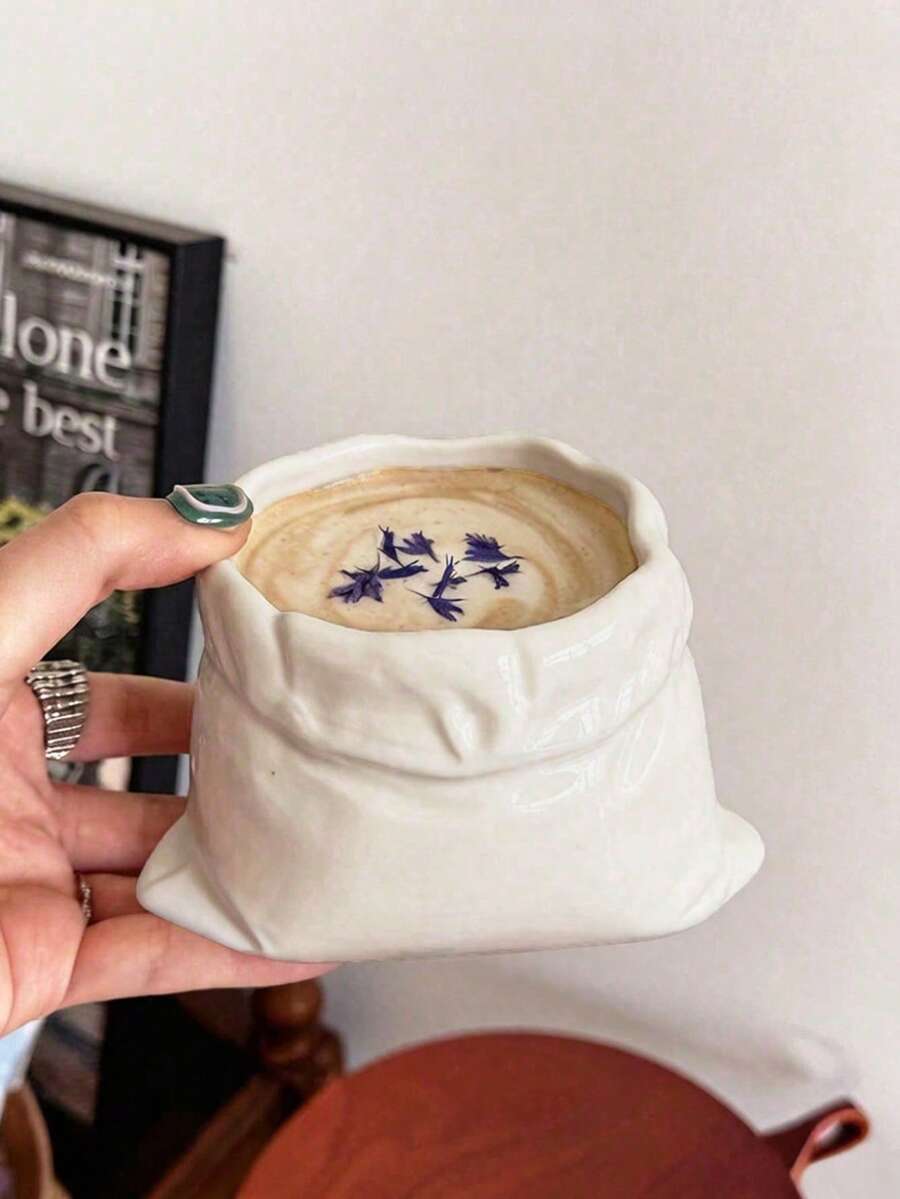 Cốc cà phê vải 420ml, cốc trà chiều sáng tạo, cốc latte, cốc nước văn phòng đẹp mắt, cốc thủ công tối giản, cốc gia đình, cốc sứ thủ công, cốc latte. - Nhiều màu - Xem 1