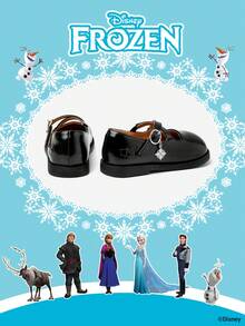 Disney 1双冰雪奇缘授权合作款儿童鞋，适合日常穿着、节日庆典、运动、户外活动，舒适防滑，透气（儿童平底鞋、女童鞋、公主鞋、女王鞋） - 黑色 - 查看 3