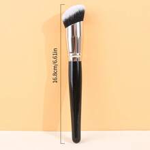 1pc Angled Round Makeup Brush, Professional Synthetic Brush Suitable For Contouring, Foundation, Concealer, Blush, Contouring, Foundation, Blush Brush, Angled Blush Brush, Contouring Brush, Makeup Brush Tool - Black - View 3