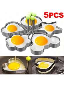 Thick Stainless Steel Heart-Shaped Egg Mold, Creative Egg Ring Mold For Frying & Boiling Eggs - Multicolor - View 9