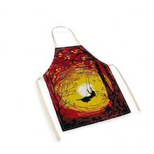 1pc Whale & Swing Pattern Apron, Creative Funny Fashionable Printed Apron, Kitchen Cooking Cleaning Apron, Innovative Home Apron - Multicolor - View 9