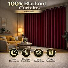 4 Panels 100% Blackout Curtains Heat Insulation Noise Reduction Privacy Protection Room Darkening Curtains Energy Efficient Curtains Thermal Insulated Curtains Soundproof Curtains For Living Room Bedroom Modern Curtains For Bedroom Decorative Curtains For Living Room Elegant Curtains For Bedroom Luxury Curtains For Living Room Plain Curtains For Bedroom Solid Color Curtains For Living Room Blackout Window Treatments For Bedroom Light Blocking Curtains For Living Room Partition Curtains Suitable For Living Rooms Bedrooms Balconies And Courtyards BLACK RED GRAY GREEN - 黑色 - 查看 2
