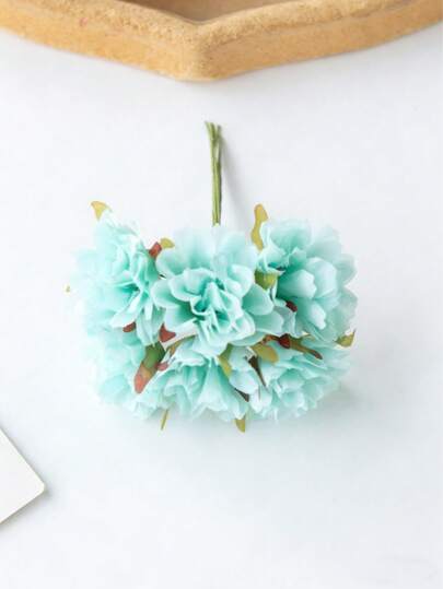 1 Piece (6 Flower Heads) Artificial Carnation Mini Letter Bouquet, DIY Bouquet, Wreath Material, Candy Box Accessories, Home Wedding Decoration, Bridal Wrist Flower, Corsage, Headdress Material, New Year Decoration, Birthday Party Cake Accessories, Graduation Gift