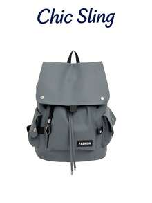 SHILAN Drawstring Backpack, Wear-Resistant And Waterproof Backpack, Commuter Bag That Can Hold A Computer/Clothes Multi-Pocket Flip Schoolbag With Side Pocket Design, Dual-Purpose Bag For School/Short Trips/Daily Wear - MultiWarna - View 3
