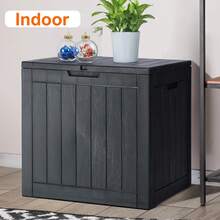 31 Gallon Resin Deck Box, Waterproof UV Resistant Outdoor Storage Box For Garden, Garage,Indoor,Black-1 - 黑-1 - 查看 8