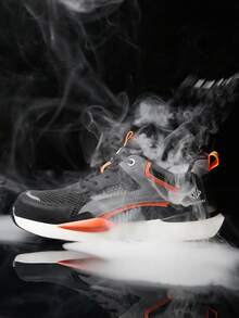 男女通用新款透气安全鞋，防砸防滑防刺穿工作鞋，轻便舒适建筑防护鞋，男女劳动防护鞋，男女户外运动鞋 - 黑橘色 - 查看 5