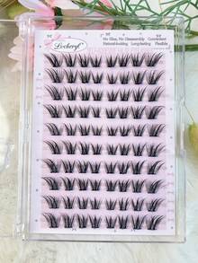 Lvcheryl 80 Cụm Mi Giả Tự Dính Hình Chữ C, Độ Dài Hỗn Hợp 9-14mm, Không Cần Keo, Hiệu Ứng Trang Điểm Mắt Cáo Tự Nhiên, Mi Giả Riêng Lẻ, Tự Nối Mi, Cụm Mi Đã Dán Sẵn Keo - C - Xem 7