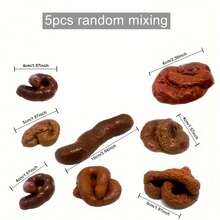 5pcs Realistic Dog Poop Prank Prop, Durable Brown PVC Material, Soft Texture, Suitable For Gardening Decor, Photo Props, Adult Parties, Pranks And Novelty Gifts - Prank - View 14