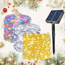 Solar Powered LED Outdoor Waterproof Fairy String Lights, Christmas & Halloween Decor, Suitable For Garden, Party - Star - View 3