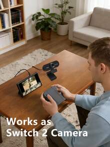 1080P全高清网络摄像头，带麦克风，USB即插即用电脑摄像头，可调节底座，适用于台式机/笔记本电脑，支持视频通话 - 黑色 - 查看 4