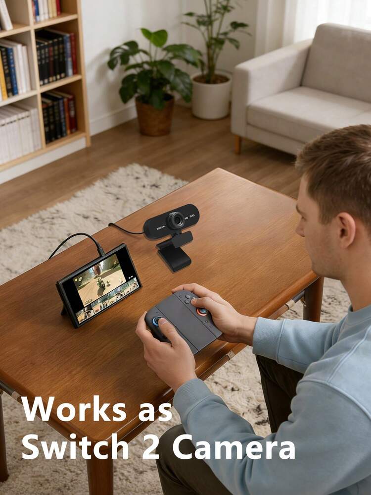 1080P全高清网络摄像头，带麦克风，USB即插即用电脑摄像头，可调节底座，适用于台式机/笔记本电脑，支持视频通话 - 黑色 - 查看 4