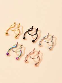 5 件彩色不锈钢鼻环、鼻钉、鼻环、鼻中隔饰品、女士假鼻环、男士低过敏性鼻夹，适合情人节、母亲节、生日派对、酒吧舞会、日常佩戴 - 彩色 - 查看 12