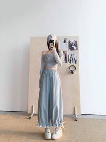 Women Pants - ブルー - 查看 4