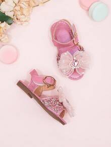 2026 New Girls Sandals, Children Princess Shoes With Rhinestone Bow, Little Girl Student Beach Shoes, Summer - Hot Pink - View 6